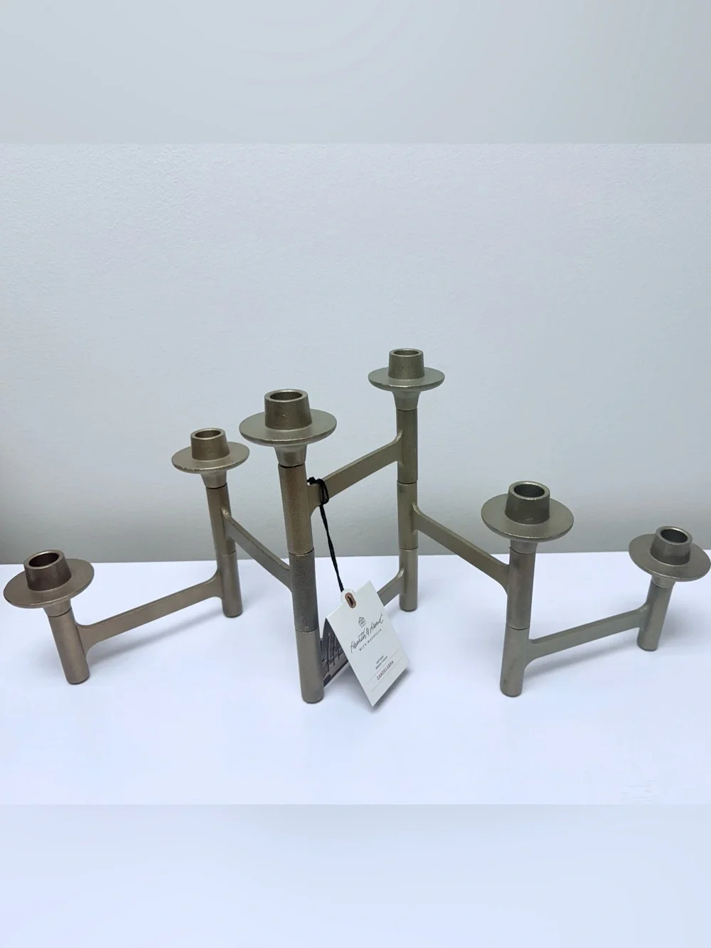 New! 6ct Taper Adjustable Brass Candelabra - Hearth & Hand™ with Magnolia